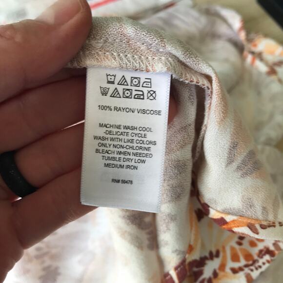 Joie Dress Medium Brown Floral Halter‎ Maxi Pleated Slit Neutral Sundress Resort - Picture 13 of 13